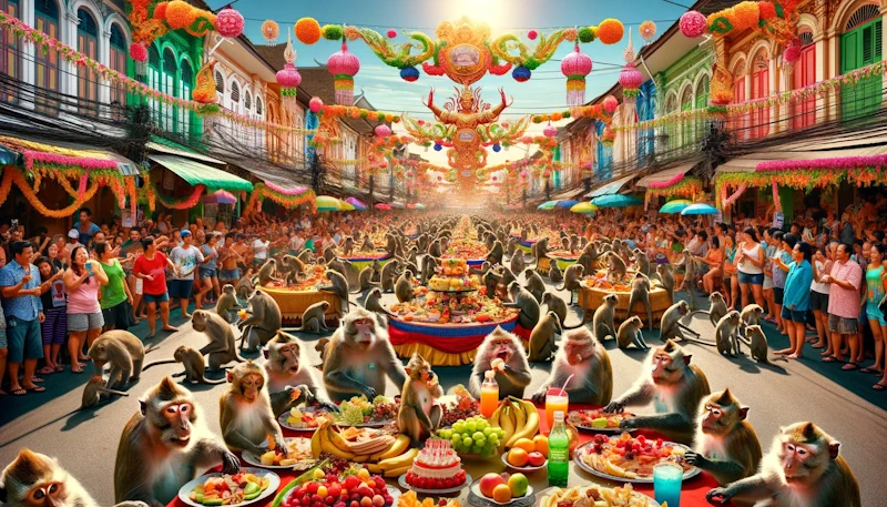 Monkey Buffet Festival i Thailand